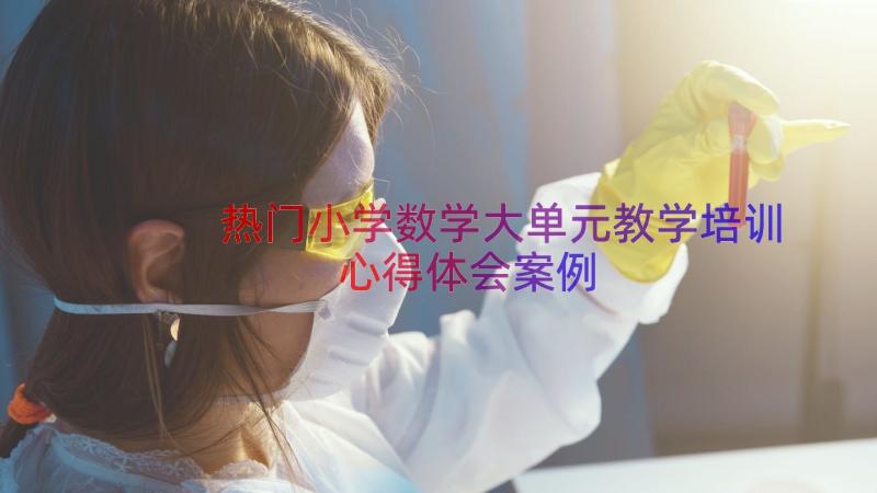 热门小学数学大单元教学培训心得体会（案例18篇）