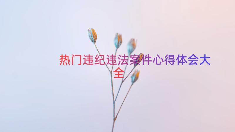 热门违纪违法案件心得体会大全（17篇）