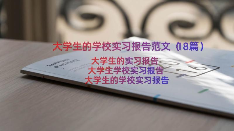 大学生的学校实习报告范文（18篇）