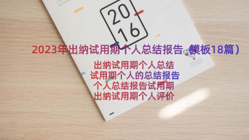 2023年出纳试用期个人总结报告（模板18篇）