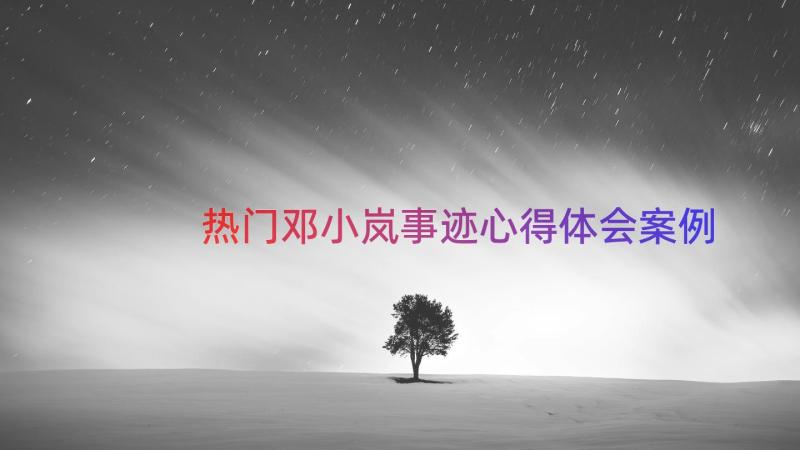 热门邓小岚事迹心得体会（案例12篇）