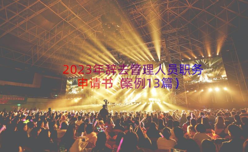 2023年辞去管理人员职务申请书（案例13篇）