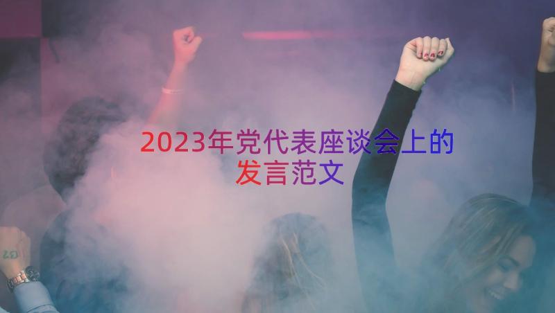 2023年党代表座谈会上的发言范文（19篇）