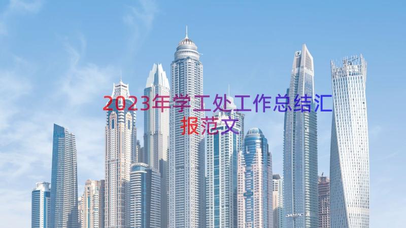 2023年学工处工作总结汇报范文（14篇）