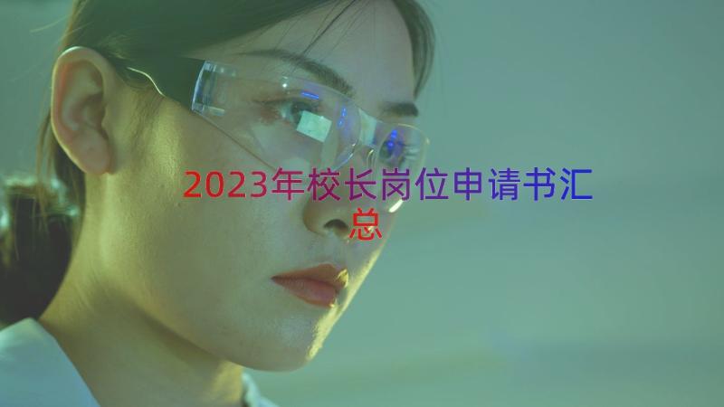 2023年校长岗位申请书（汇总16篇）