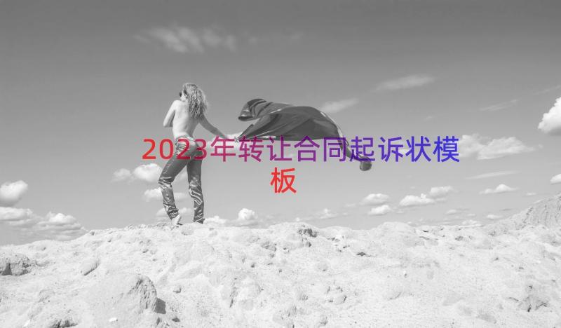 2023年转让合同起诉状（模板14篇）