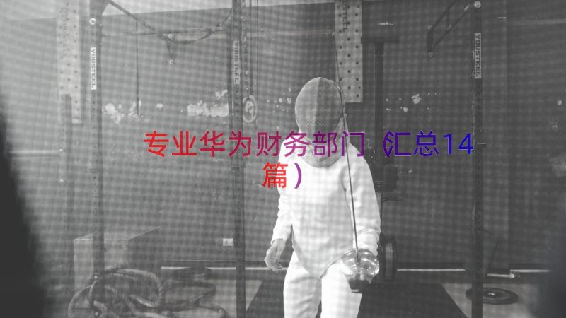 专业华为财务部门（汇总14篇）