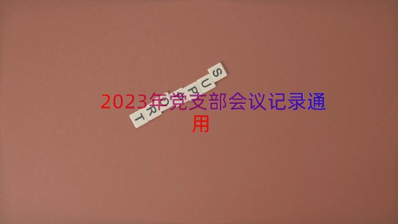 2023年党支部会议记录（通用14篇）