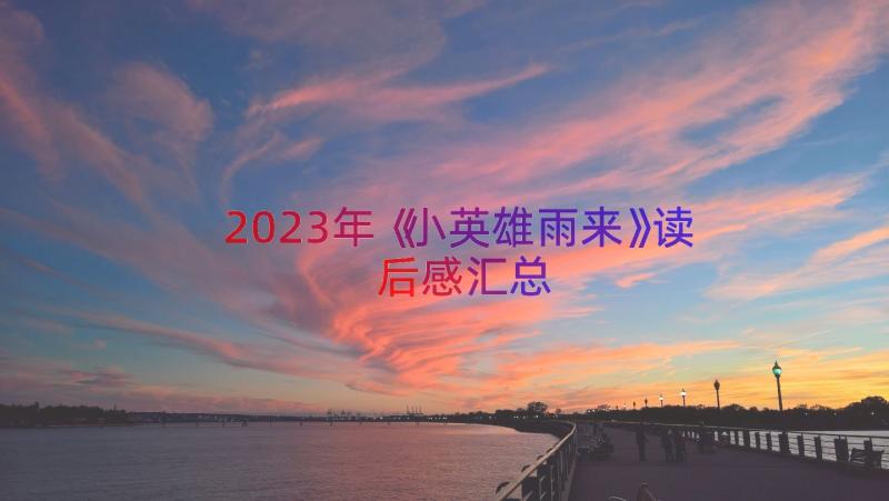 2023年《小英雄雨来》读后感（汇总14篇）