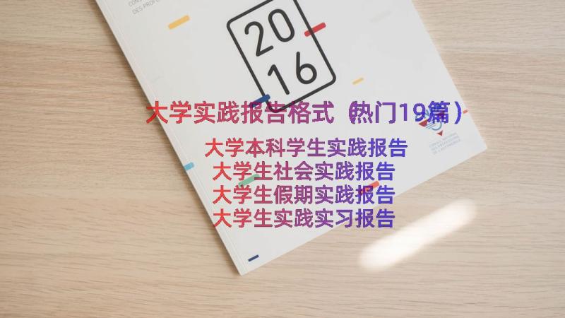 大学实践报告格式（热门19篇）