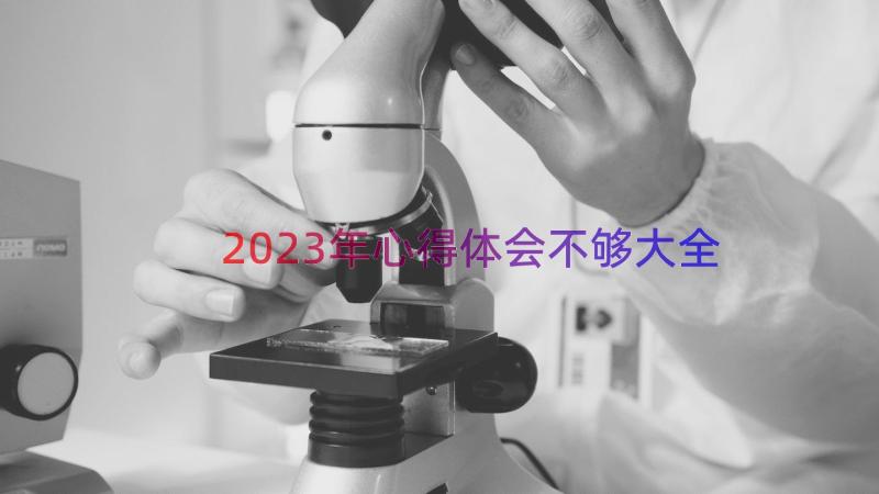 2023年心得体会不够大全（15篇）