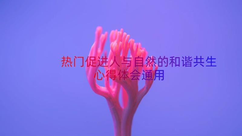 热门促进人与自然的和谐共生心得体会（通用16篇）