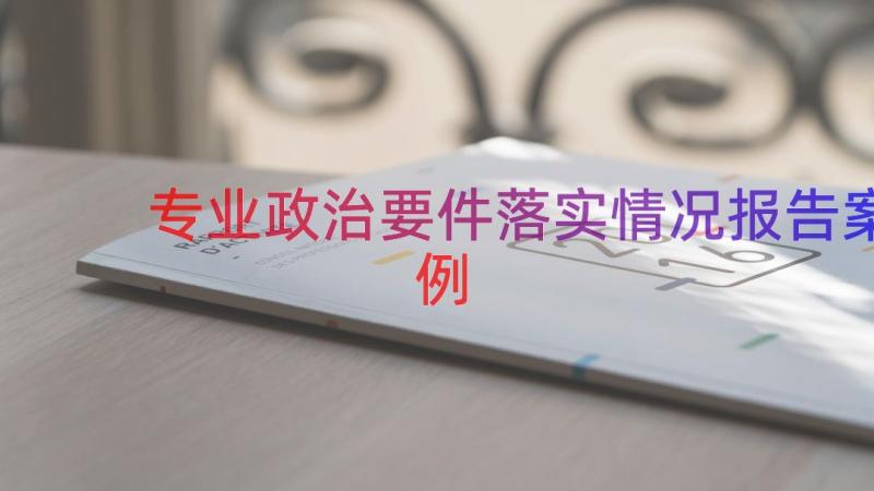 专业政治要件落实情况报告（案例15篇）