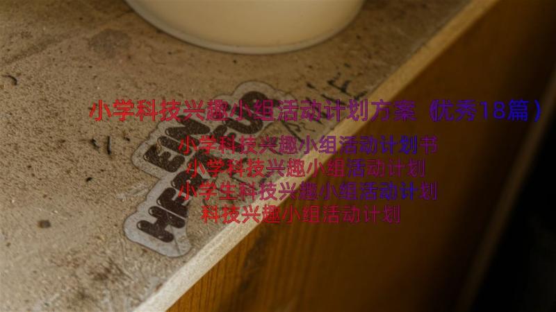 小学科技兴趣小组活动计划方案（优秀18篇）