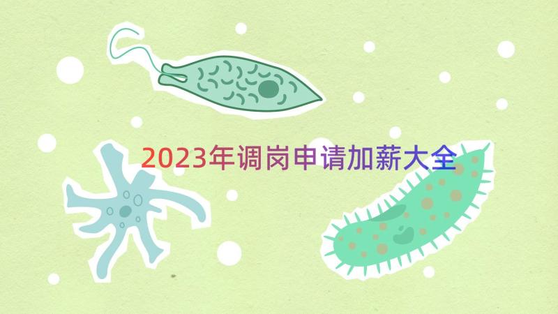 2023年调岗申请加薪大全（15篇）