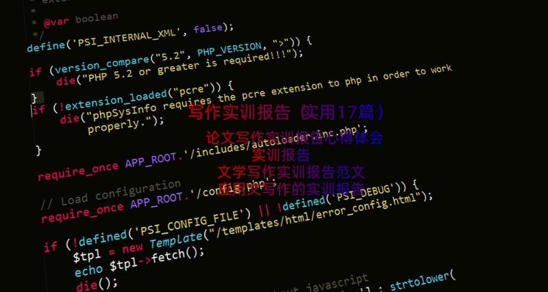 写作实训报告（实用17篇）