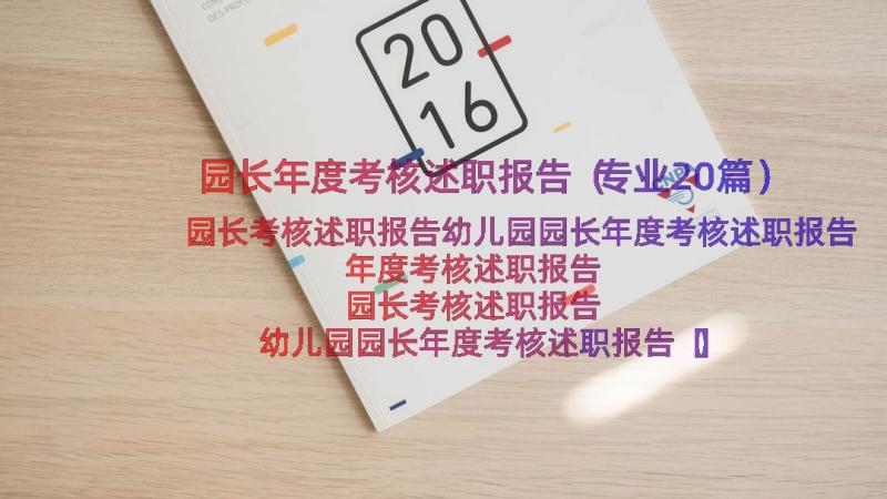 园长年度考核述职报告（专业20篇）