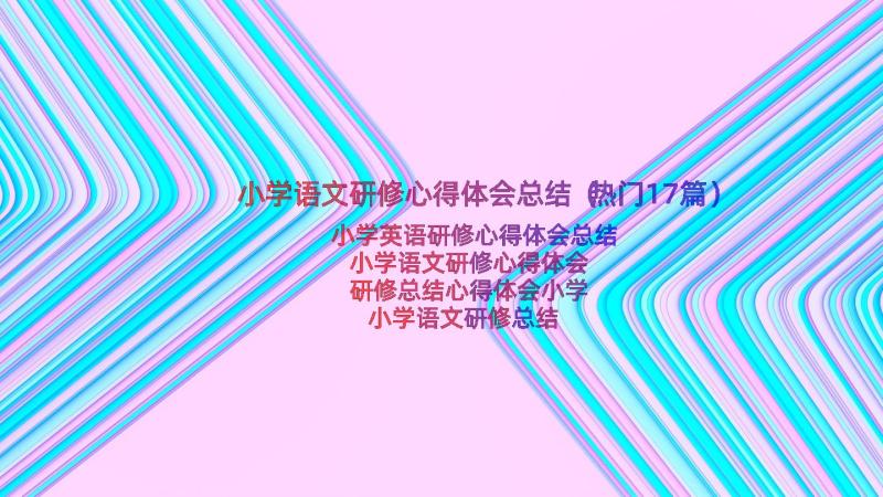 小学语文研修心得体会总结（热门17篇）