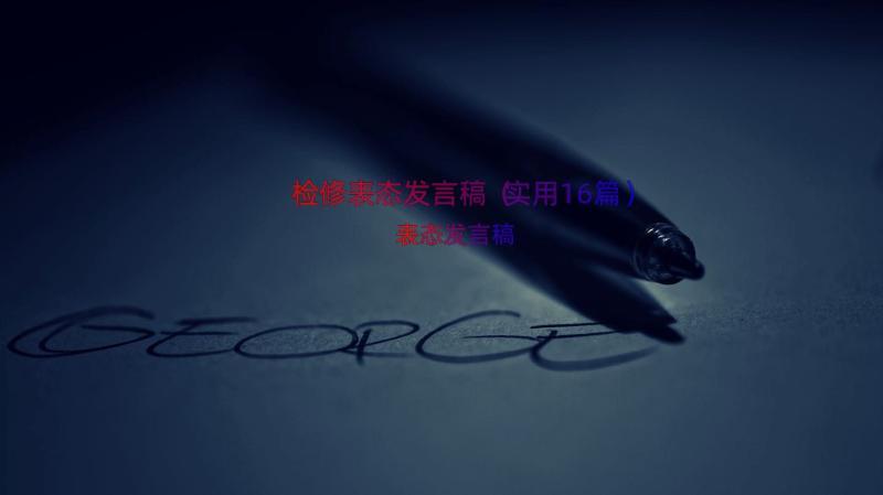 检修表态发言稿（实用16篇）