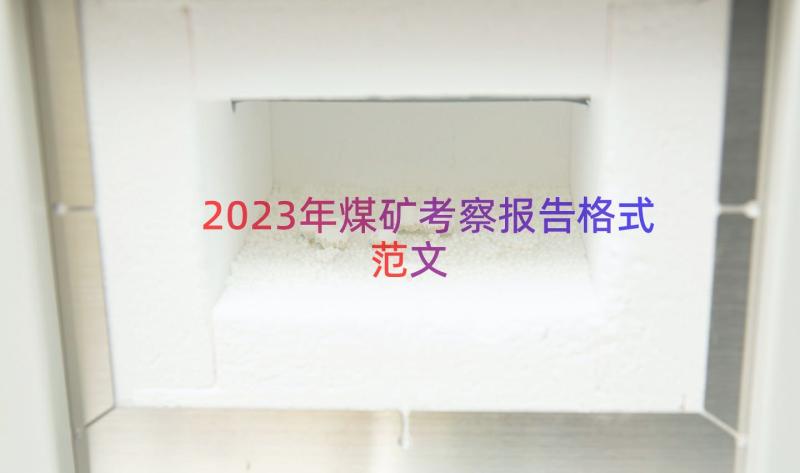 2023年煤矿考察报告格式范文（14篇）