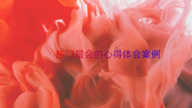 热门晨会的心得体会（案例17篇）