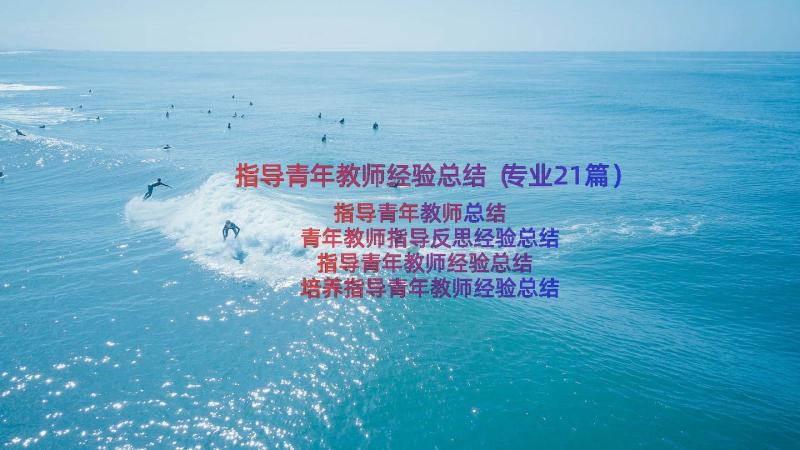 指导青年教师经验总结（专业21篇）