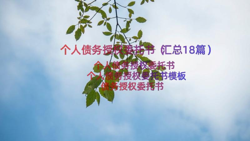 个人债务授权委托书（汇总18篇）