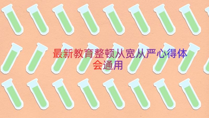 最新教育整顿从宽从严心得体会（通用15篇）