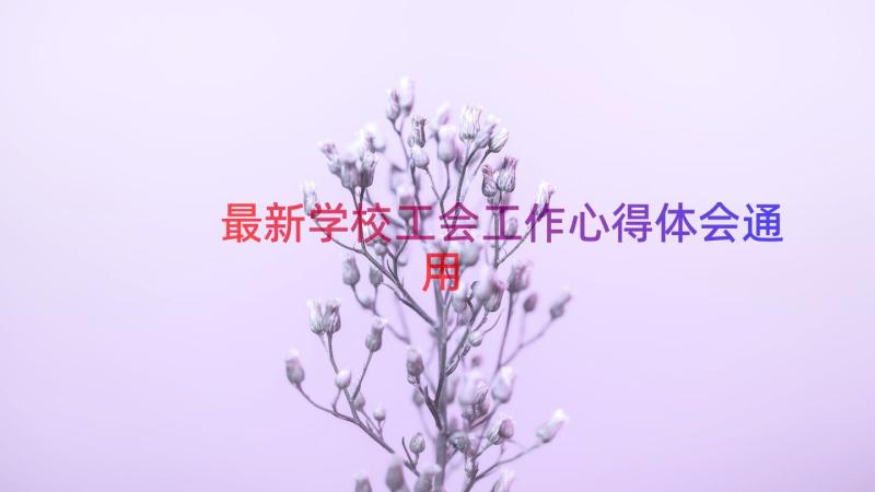 最新学校工会工作心得体会（通用16篇）