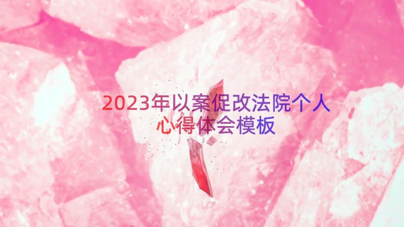 2023年以案促改法院个人心得体会（模板13篇）