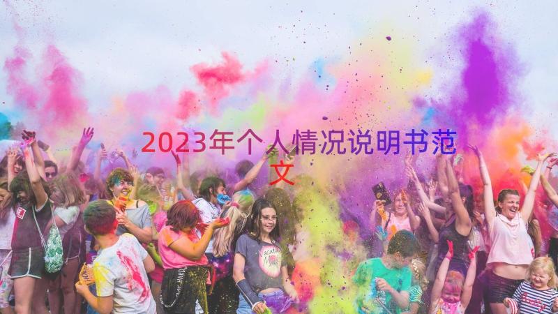 2023年个人情况说明书范文（13篇）