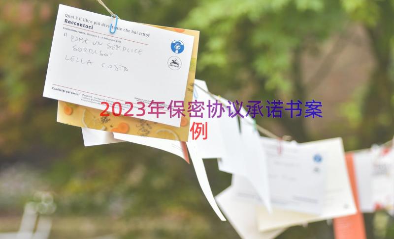 2023年保密协议承诺书（案例16篇）