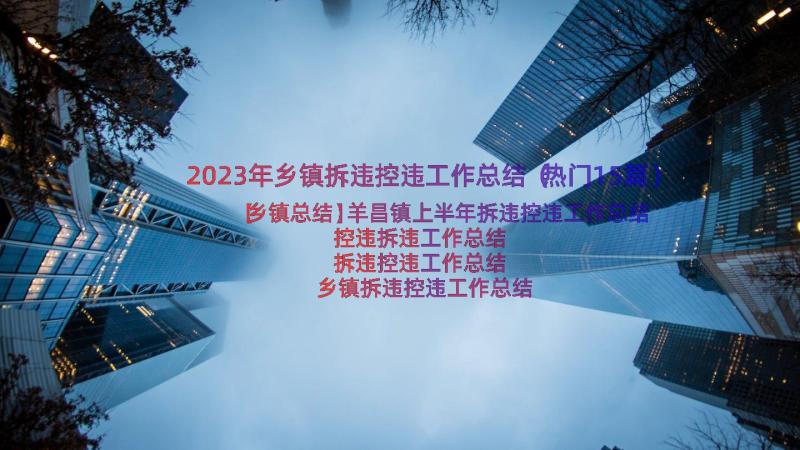 2023年乡镇拆违控违工作总结（热门15篇）