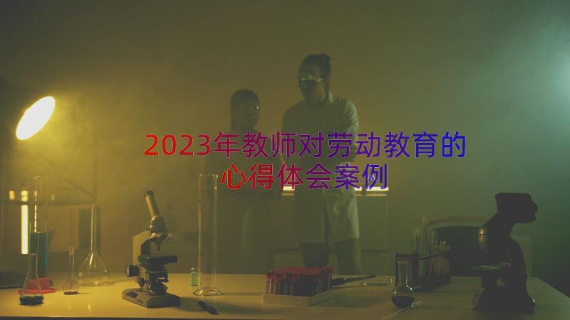 2023年教师对劳动教育的心得体会（案例16篇）