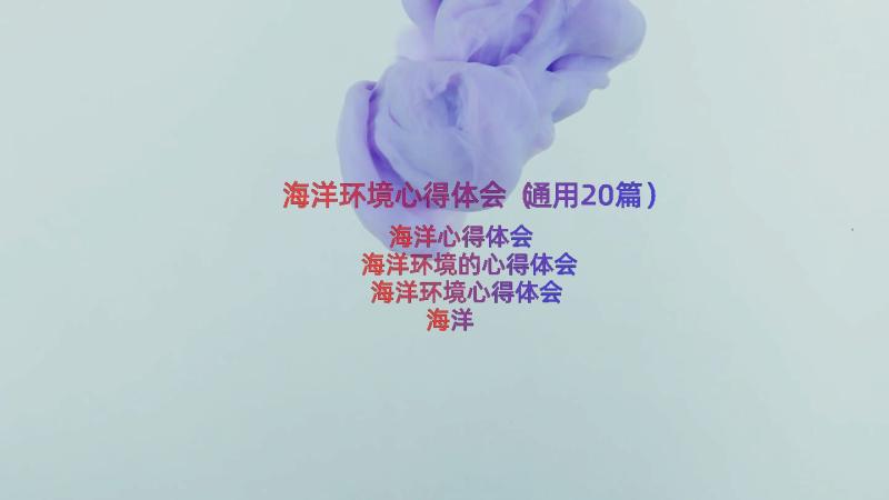 海洋环境心得体会（通用20篇）