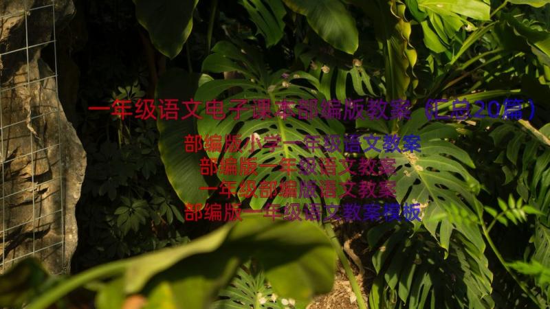 一年级语文电子课本部编版教案（汇总20篇）