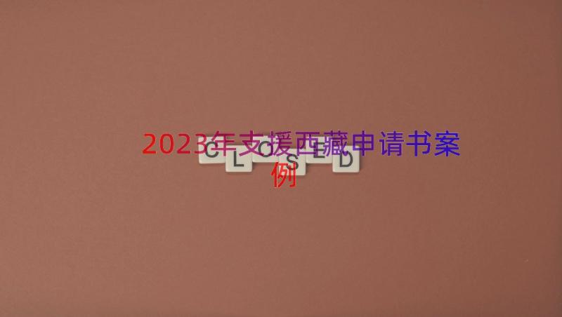 2023年支援西藏申请书（案例15篇）