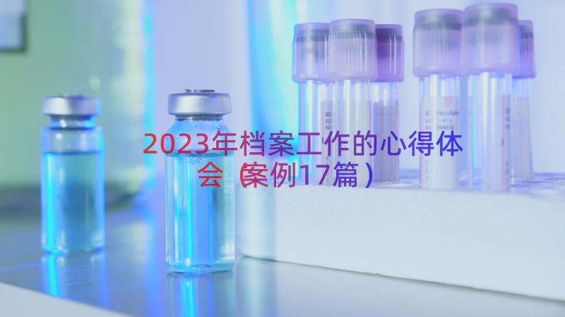 2023年档案工作的心得体会（案例17篇）