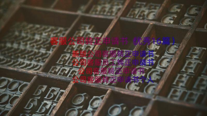 客服公司转正申请书（优秀16篇）