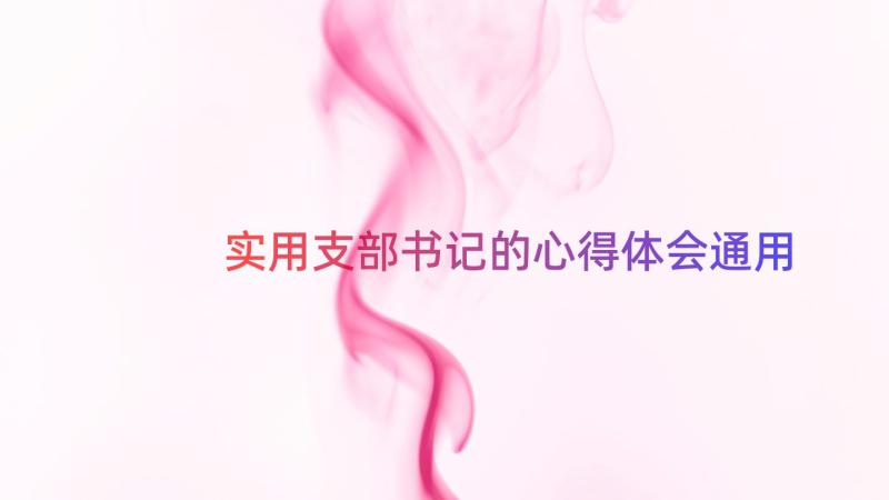 实用支部书记的心得体会（通用16篇）