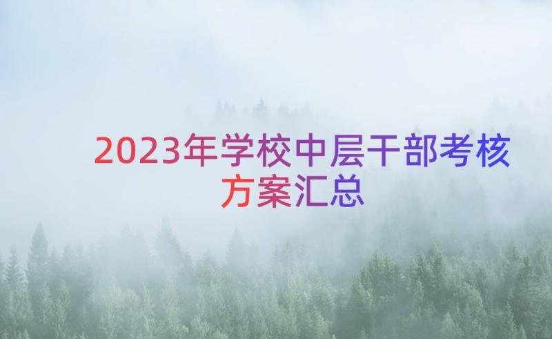 2023年学校中层干部考核方案（汇总16篇）