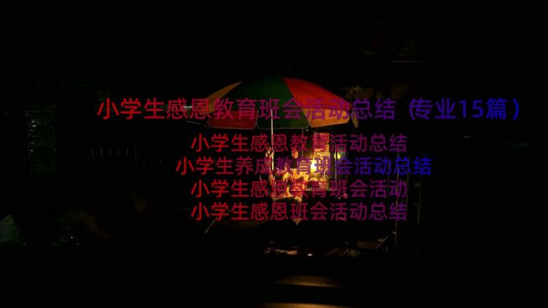 小学生感恩教育班会活动总结（专业15篇）