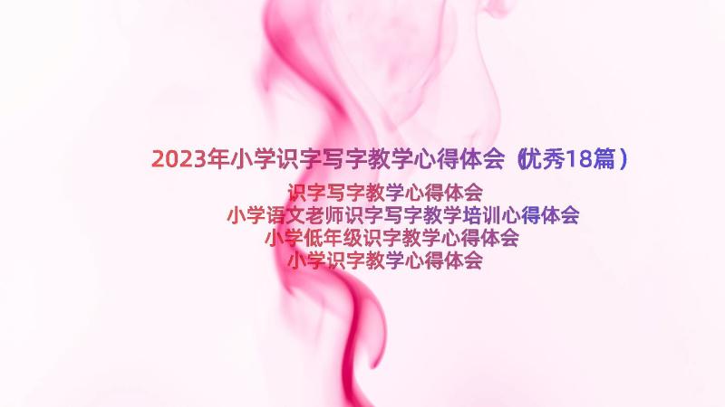 2023年小学识字写字教学心得体会（优秀18篇）