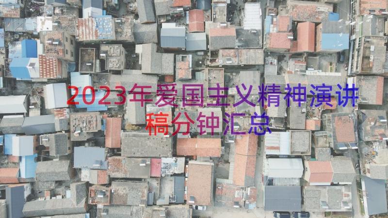 2023年爱国主义精神演讲稿分钟（汇总12篇）