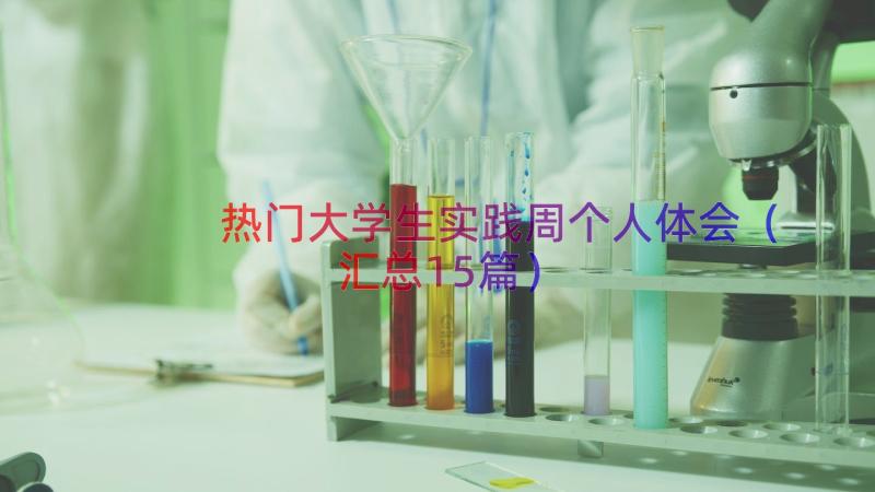 热门大学生实践周个人体会（汇总15篇）