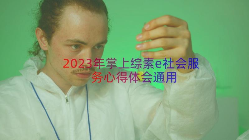 2023年掌上综素e社会服务心得体会（通用18篇）