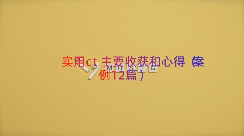 实用ct主要收获和心得（案例12篇）