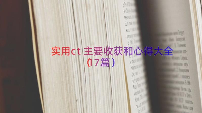 实用ct主要收获和心得大全（17篇）