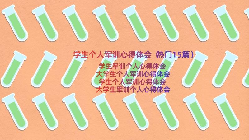 学生个人军训心得体会（热门15篇）