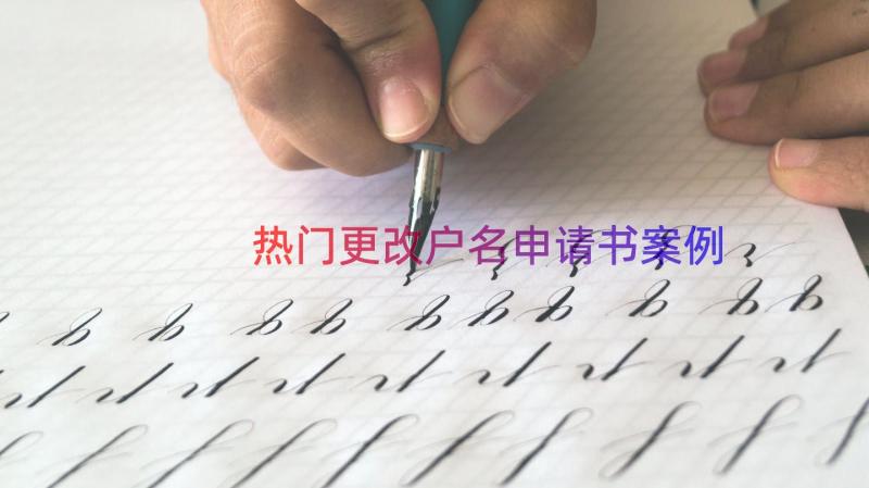 热门更改户名申请书（案例19篇）